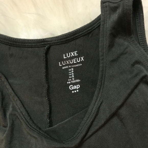 GAP LUXE Soft Tank Swing Dress SMALL Charcoal Grey - Picture 3 of 6